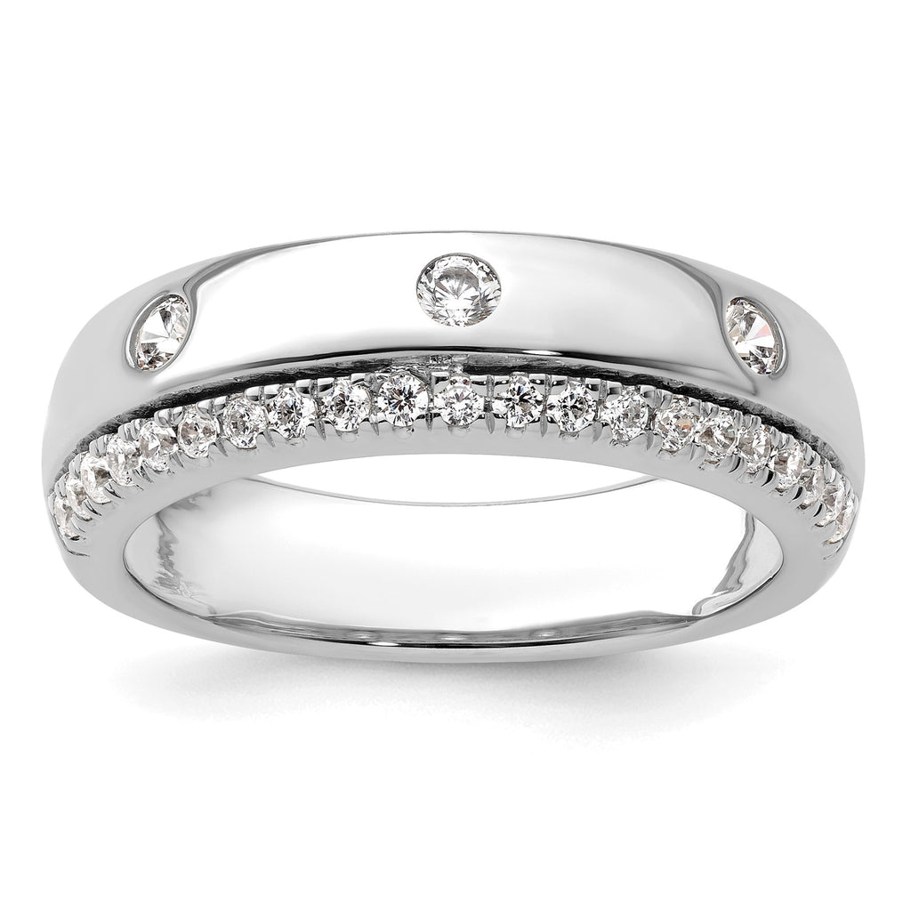 Men's Lab-Grown Diamond Band in 14K White Gold, 4mm (1/2 ct. tw.), Size 10 - Sophia Jewelers