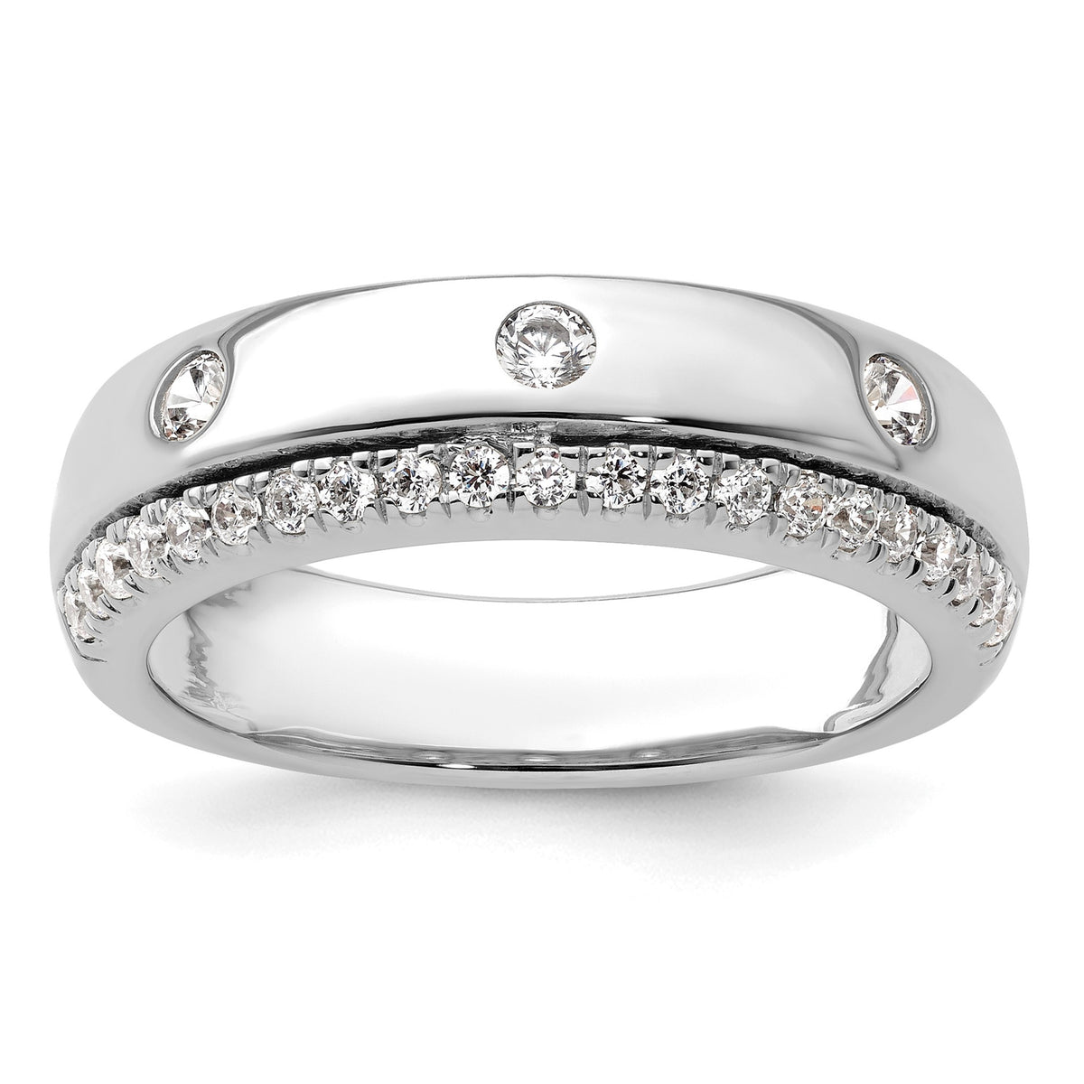 Men's Lab-Grown Diamond Band in 14K White Gold, 4mm (1/2 ct. tw.), Size 10 - Sophia Jewelers