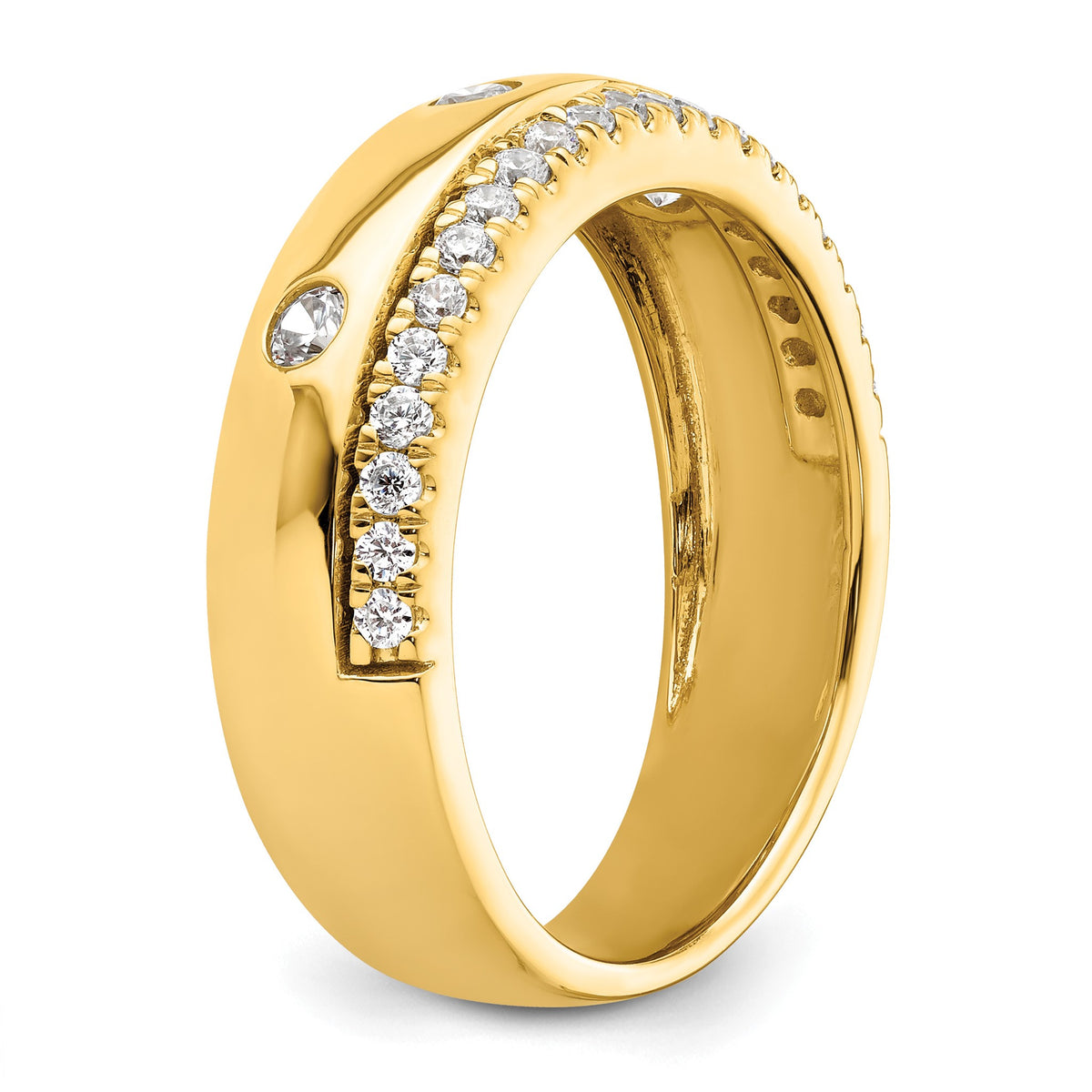 Men's Lab-Grown Diamond Band in 14K Yellow Gold, 4mm (1/2 ct. tw.), Size 10 - Sophia Jewelers