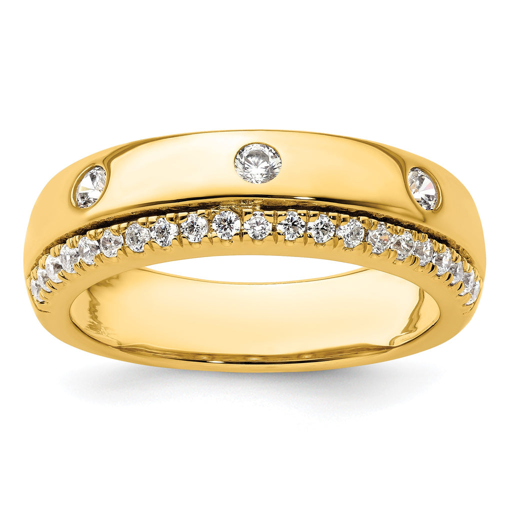 Men's Lab-Grown Diamond Band in 14K Yellow Gold, 4mm (1/2 ct. tw.), Size 10 - Sophia Jewelers