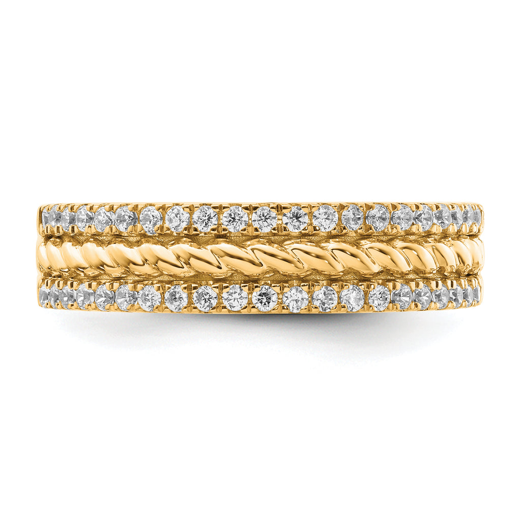 14K Polished Diamond Fashion Ring