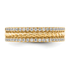 14K Polished Diamond Fashion Ring