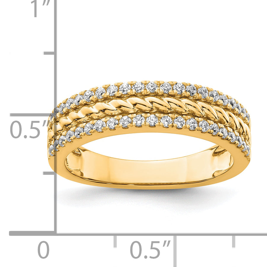 14K Polished Diamond Fashion Ring