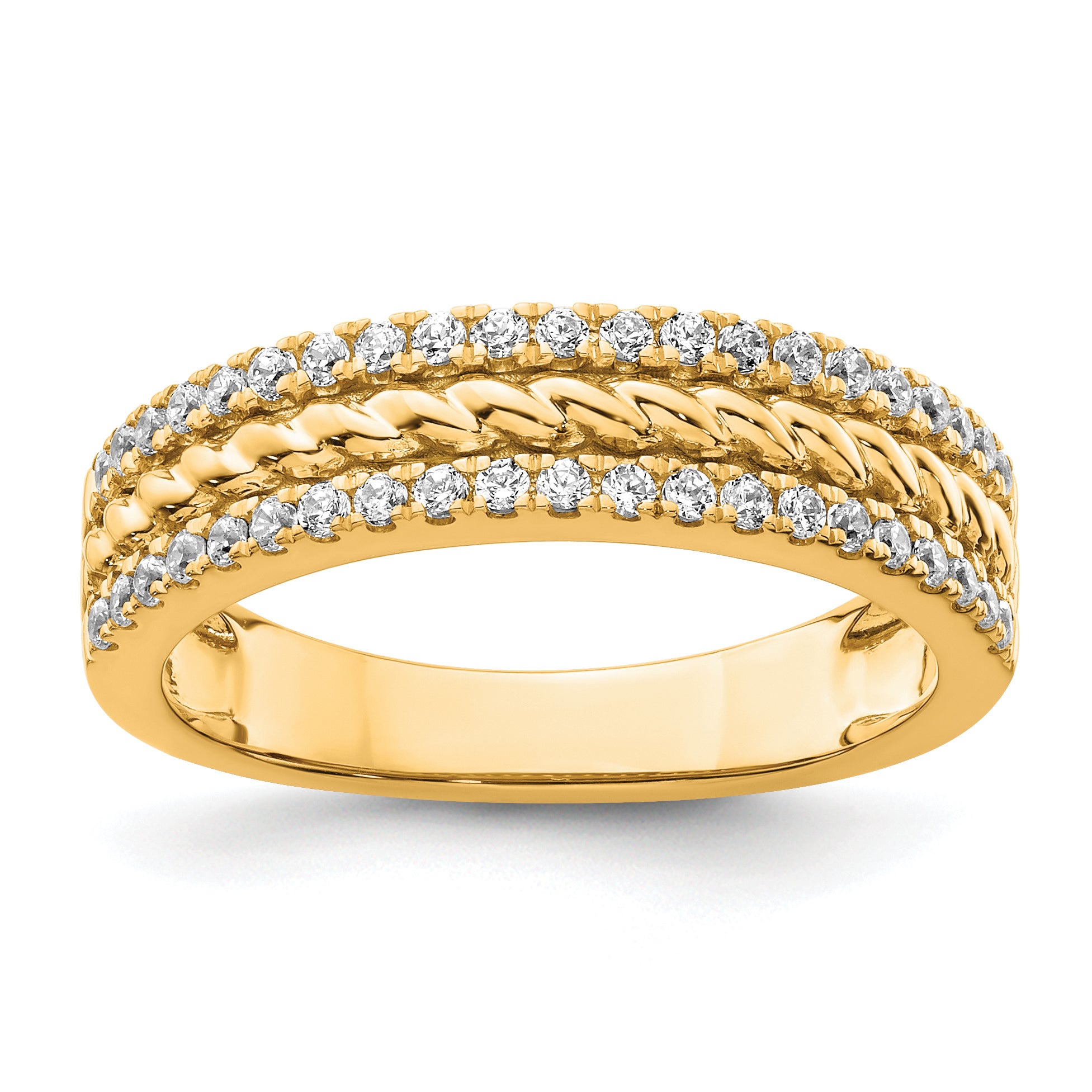 14K Polished Diamond Fashion Ring
