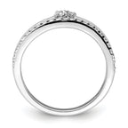 14K White Gold Polished Diamond Double Band Fashion Ring
