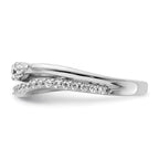 14K White Gold Polished Diamond Double Band Fashion Ring