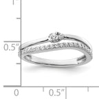 14K White Gold Polished Diamond Double Band Fashion Ring