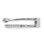14K White Gold Polished Diamond Double Band Fashion Ring