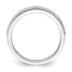 14K White Gold Polished Diamond Double Band Fashion Ring