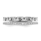 14K White Gold Polished Diamond Double Band Fashion Ring