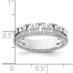 14K White Gold Polished Diamond Double Band Fashion Ring