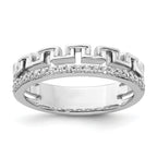 14K White Gold Polished Diamond Double Band Fashion Ring