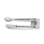 14K White Gold Polished Diamond Double Band Fashion Ring