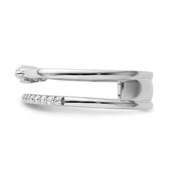 14K White Gold Polished Diamond Double Band Fashion Ring