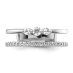 14K White Gold Polished Diamond Double Band Fashion Ring