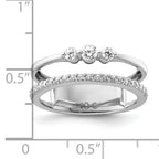 14K White Gold Polished Diamond Double Band Fashion Ring