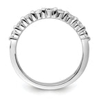 14K White Gold Polished Diamond Double Band Fashion Ring
