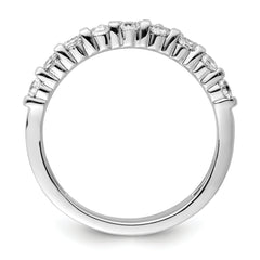 14K White Gold Polished Diamond Double Band Fashion Ring