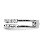 14K White Gold Polished Diamond Double Band Fashion Ring