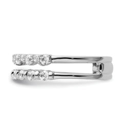 14K White Gold Polished Diamond Double Band Fashion Ring