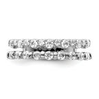 14K White Gold Polished Diamond Double Band Fashion Ring