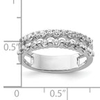 14K White Gold Polished Diamond Double Band Fashion Ring