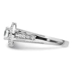 14k White Gold 1 carat Lab Grown Diamond VS/SI+ G+ Round Complete Halo Engagement Ring