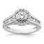 14k White Gold 1 carat Lab Grown Diamond VS/SI+ G+ Round Complete Halo Engagement Ring