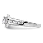 14k White Gold 1 carat Lab Grown Diamond VS/SI+ G+ Round Complete Halo Engagement Ring