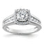 14k White Gold 1 carat Lab Grown Diamond VS/SI+ G+ Round Complete Halo Engagement Ring