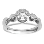 14k White Gold 5/8 carat Lab Grown Diamond VS/SI+ G+ Round Complete Fancy Halo Engagement Ring
