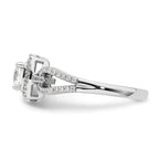 14k White Gold 3/4 carat Lab Grown Diamond VS/SI+ G+ Round Complete Halo Engagement Ring