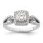 14k White Gold 3/4 carat Lab Grown Diamond VS/SI+ G+ Round Complete Halo Engagement Ring