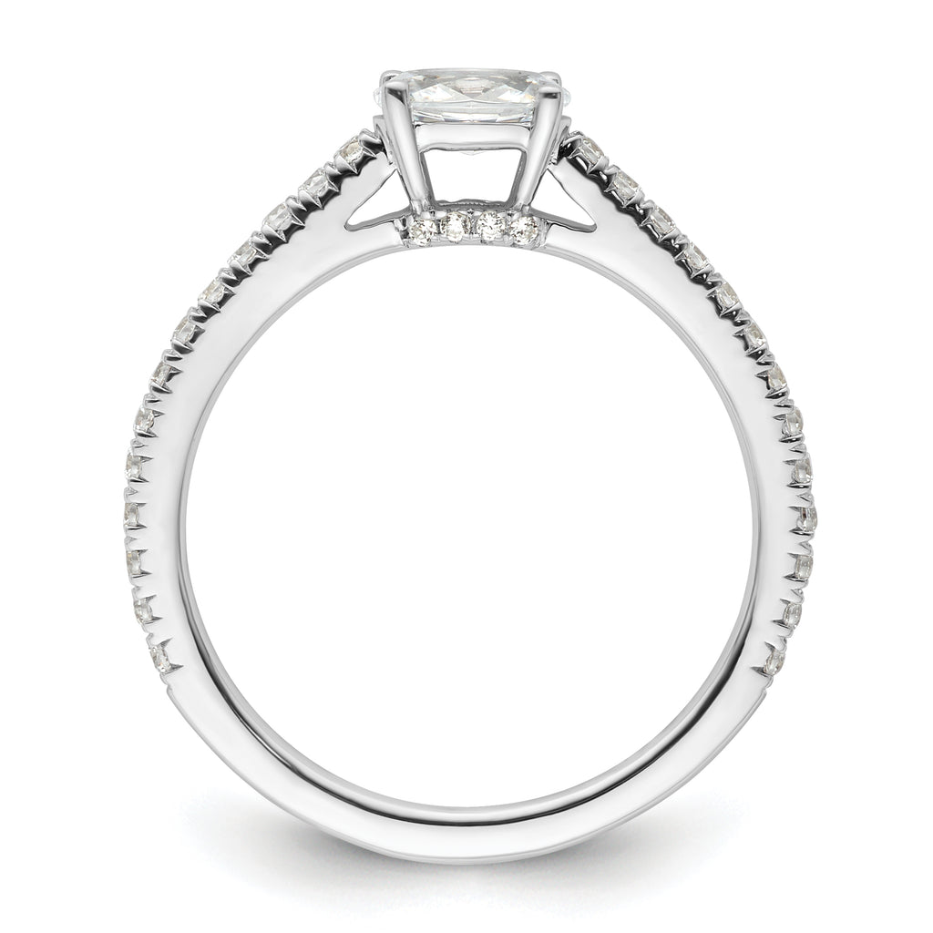 14k White Gold 3/4 carat Lab Grown Diamond VS/SI+ G+ East-West Oval Complete Engagement Ring