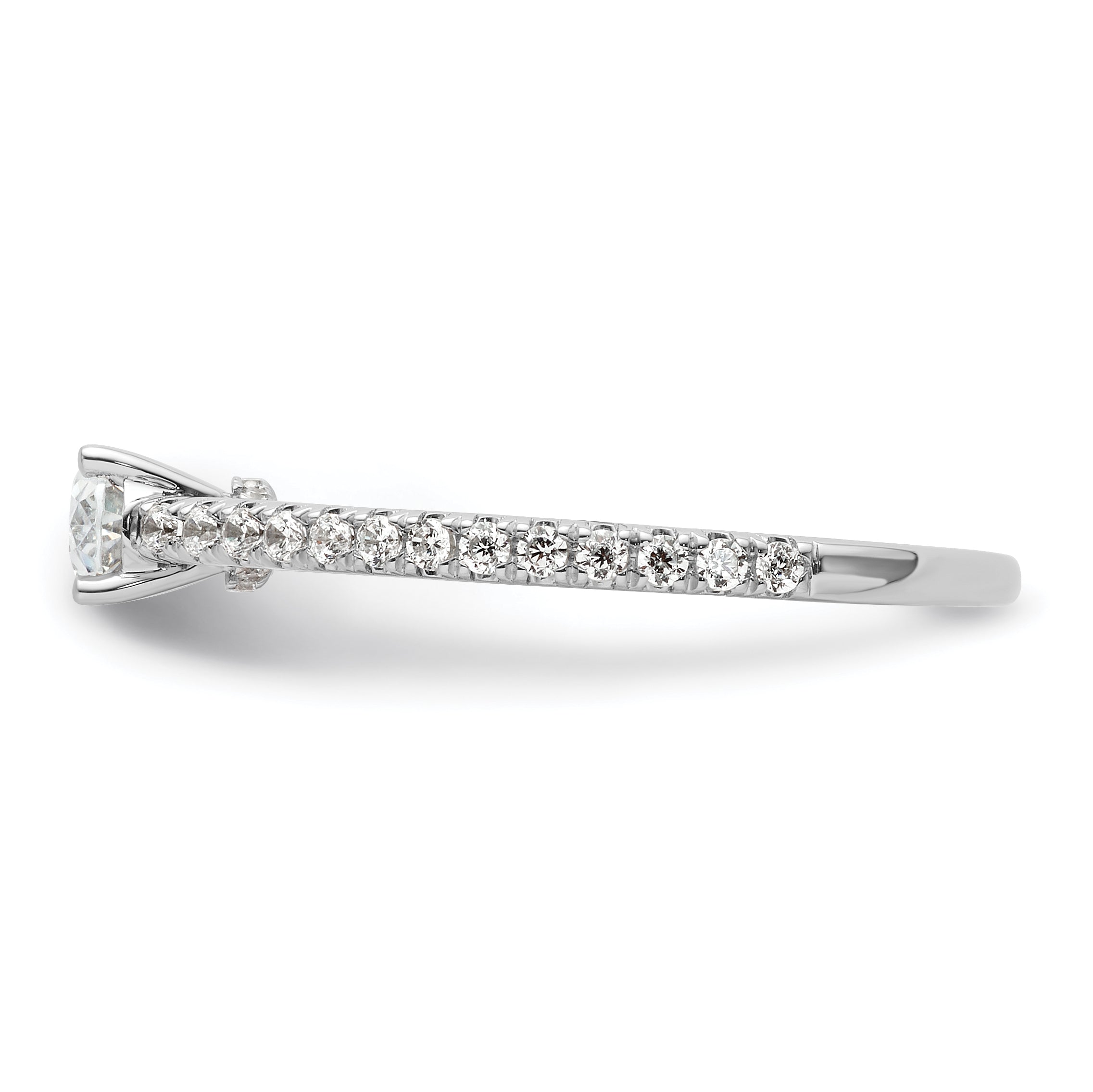 14k White Gold 3/4 carat Lab Grown Diamond VS/SI+ G+ East-West Oval Complete Engagement Ring