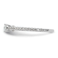 14k White Gold 3/4 carat Lab Grown Diamond VS/SI+ G+ East-West Oval Complete Engagement Ring