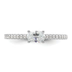 14k White Gold 3/4 carat Lab Grown Diamond VS/SI+ G+ East-West Oval Complete Engagement Ring