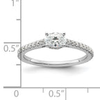 14k White Gold 3/4 carat Lab Grown Diamond VS/SI+ G+ East-West Oval Complete Engagement Ring