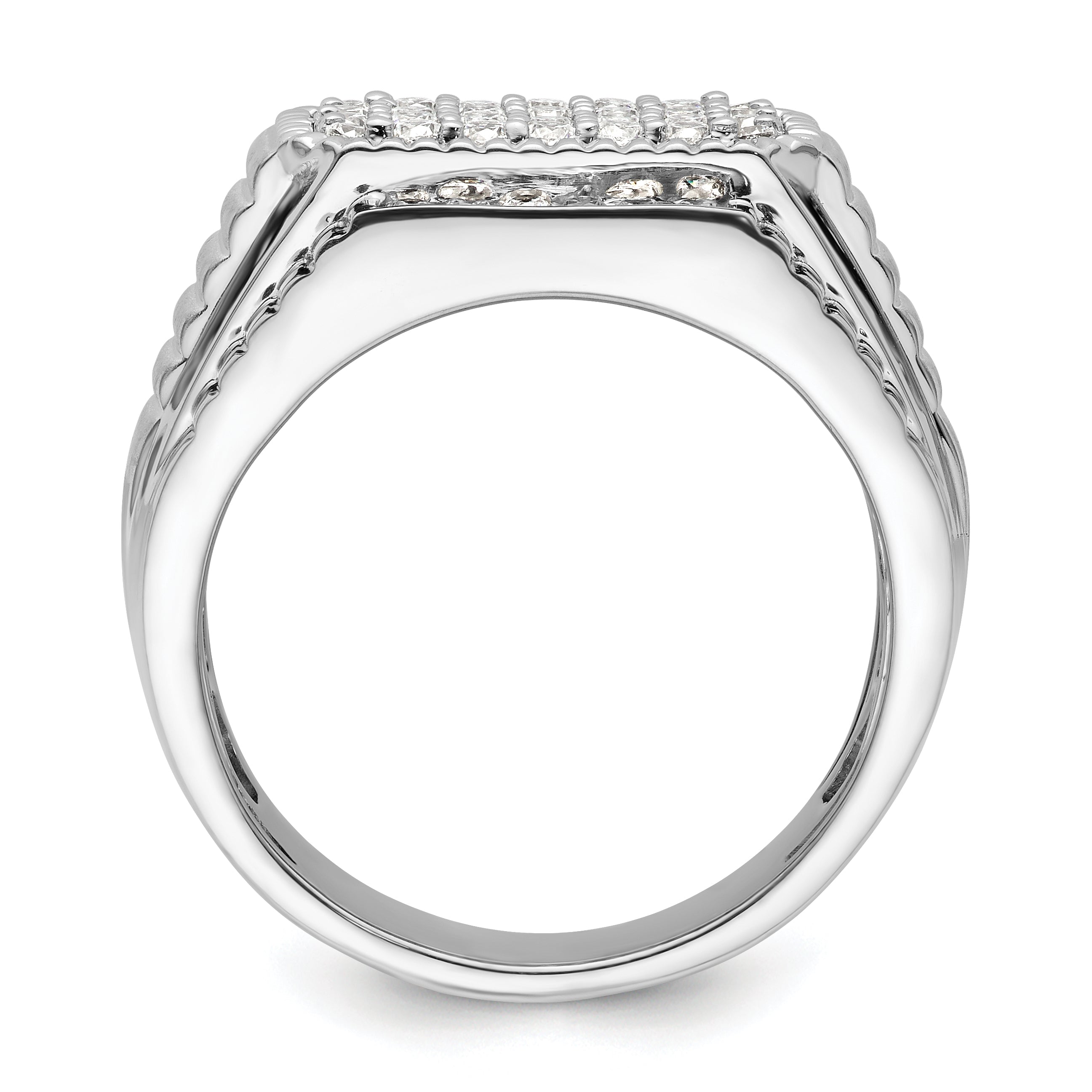 14k White Gold 7/8 carat Lab Grown Diamond VS/SI+ G+ Men's Ring Secondary image