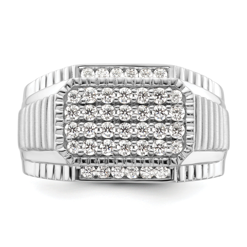 14k White Gold 7/8 carat Lab Grown Diamond VS/SI+ G+ Men's Ring