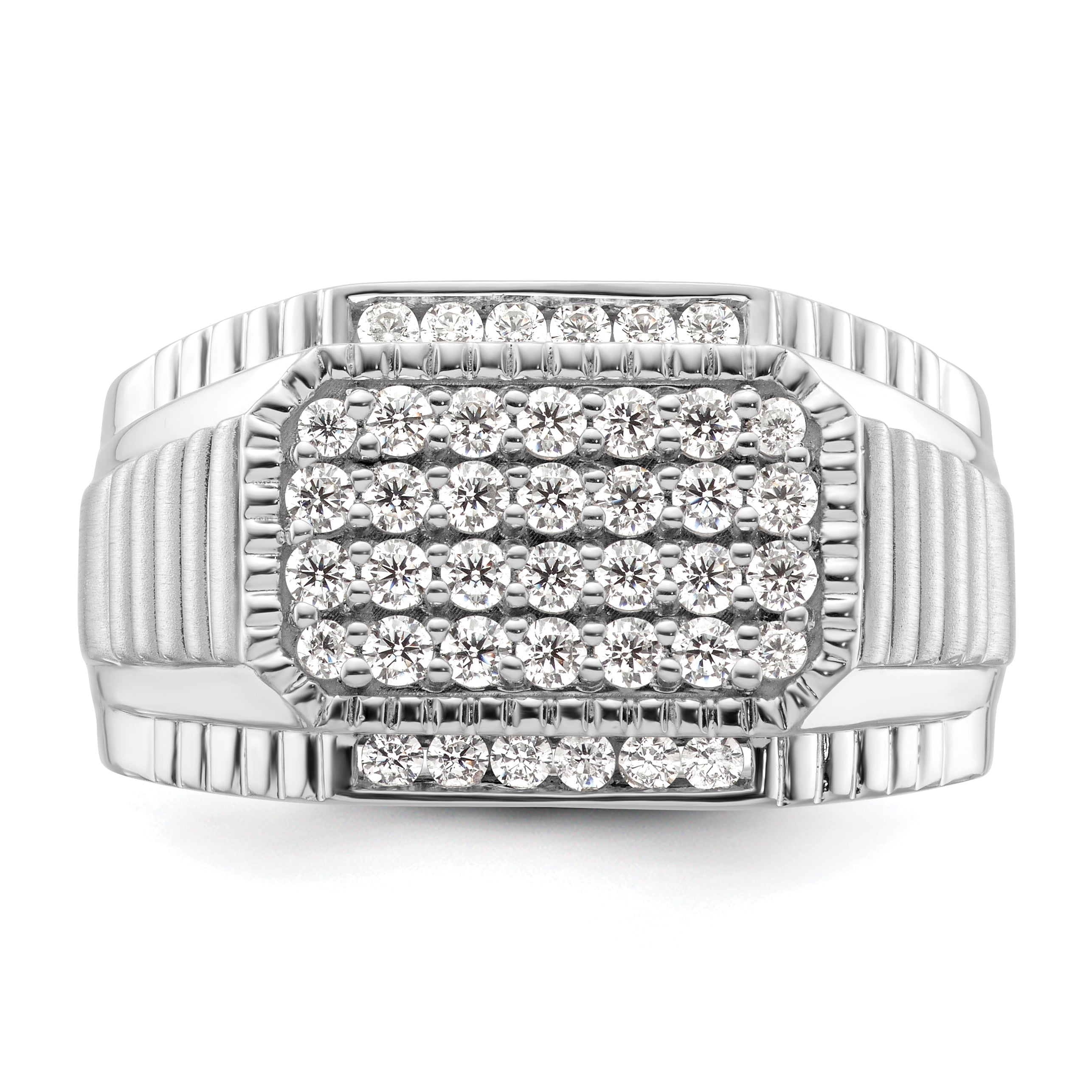 14k White Gold 7/8 carat Lab Grown Diamond VS/SI+ G+ Men's Ring