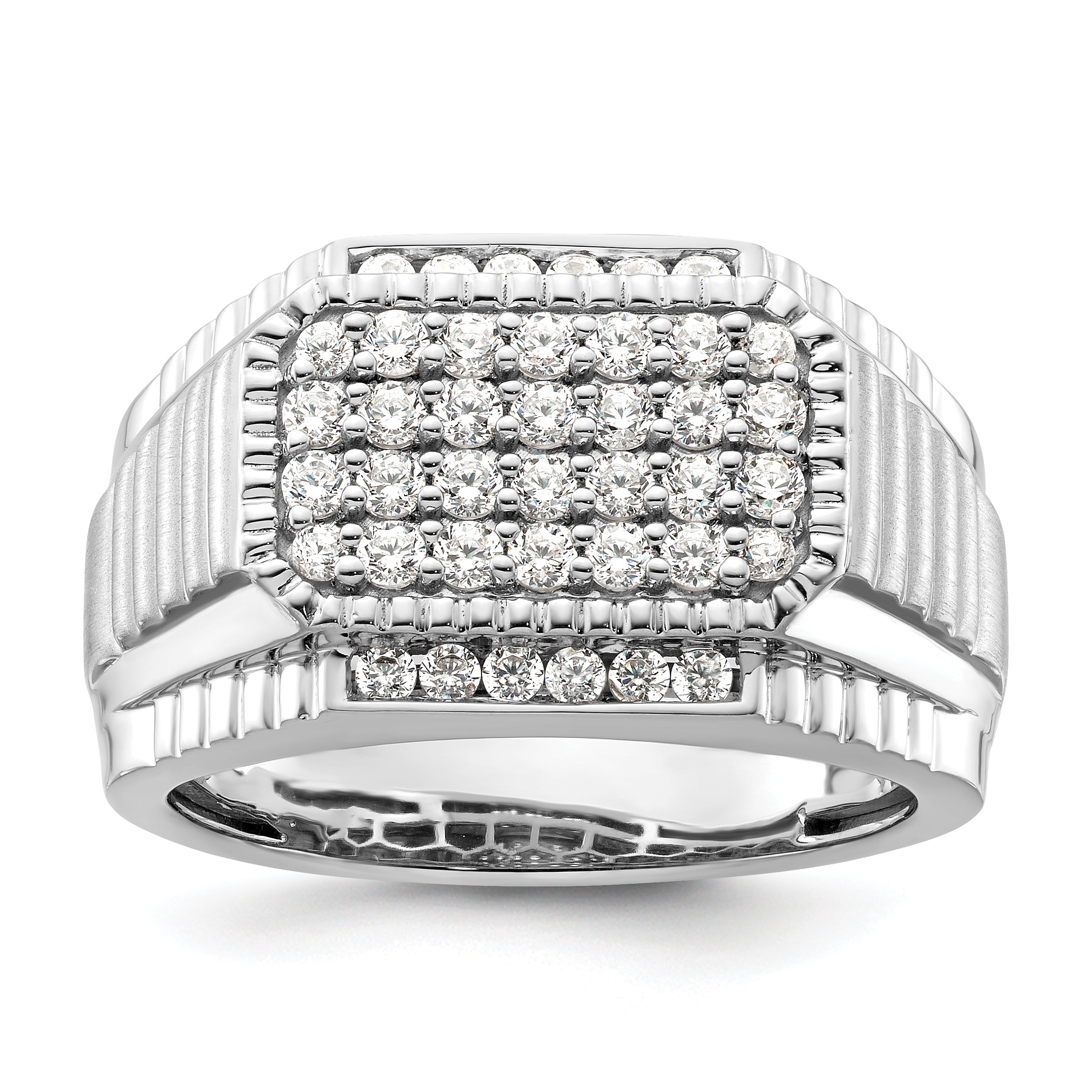 14k White Gold 7/8 carat Lab Grown Diamond VS/SI+ G+ Men's Ring Main image