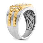 14k Two-Tone 1 1/5 carat Lab Grown Diamond VS/SI+ G+ Men's Ring