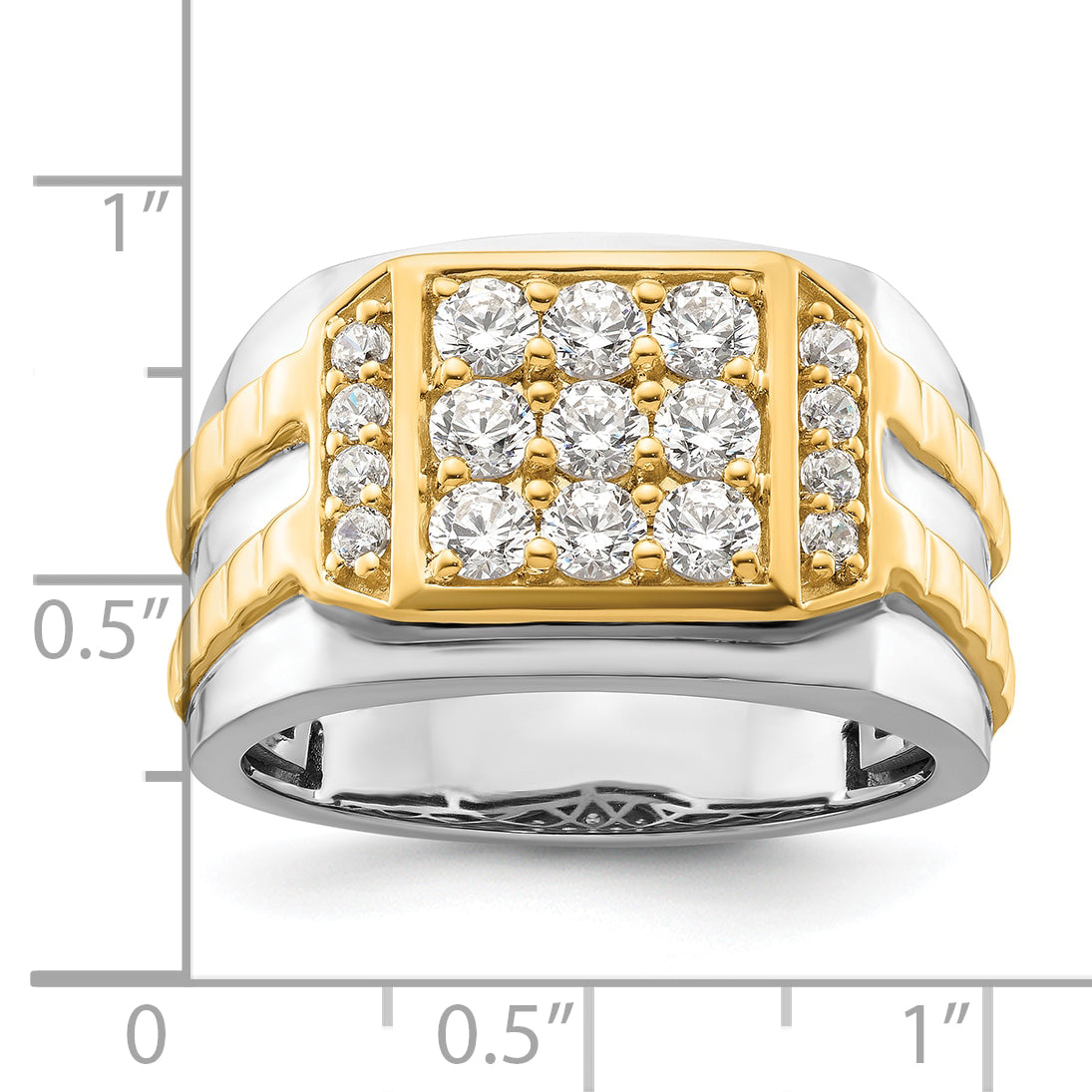 14k Two-Tone 1 1/5 carat Lab Grown Diamond VS/SI+ G+ Men's Ring