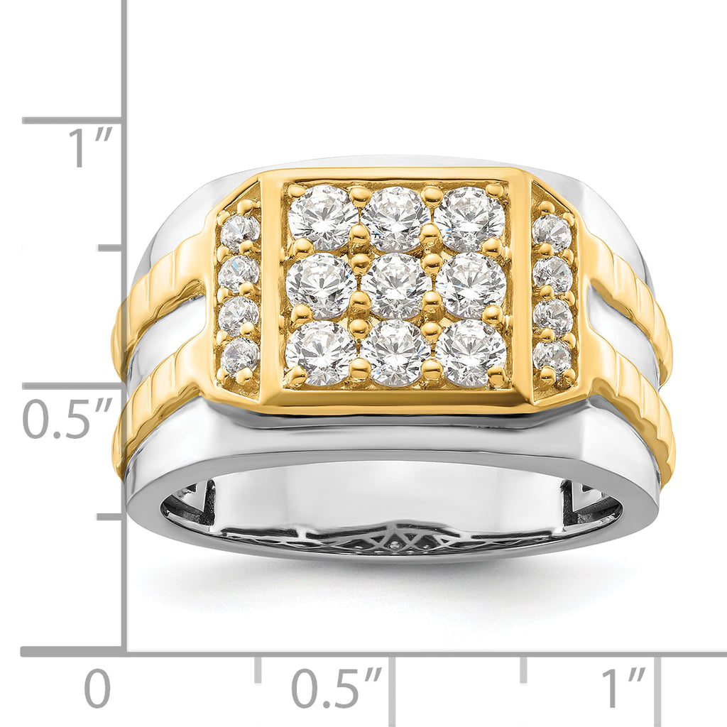 14k Two-Tone 1 1/5 carat Lab Grown Diamond VS/SI+ G+ Men's Ring