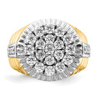 10k Two-Tone 2 carat Lab Grown Diamond VS/SI+ G+ Complete Men's Cluster Ring
