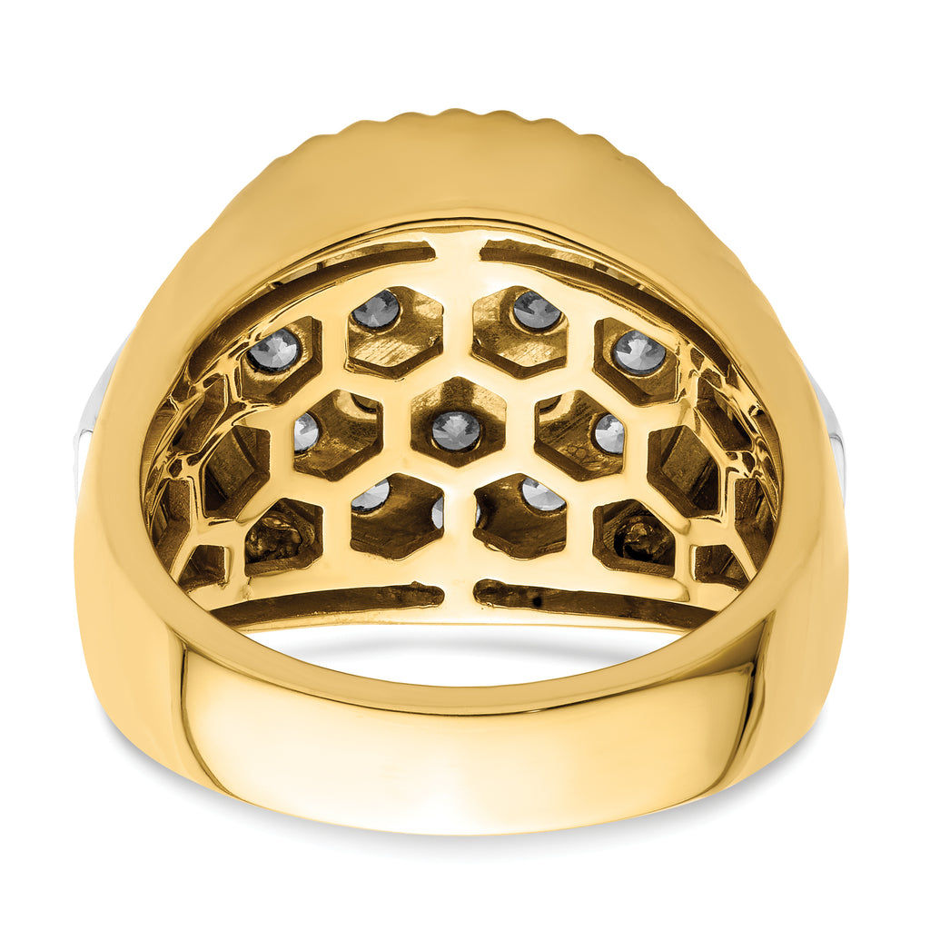 10k Two-Tone 2 carat Lab Grown Diamond VS/SI+ G+ Complete Men's Cluster Ring