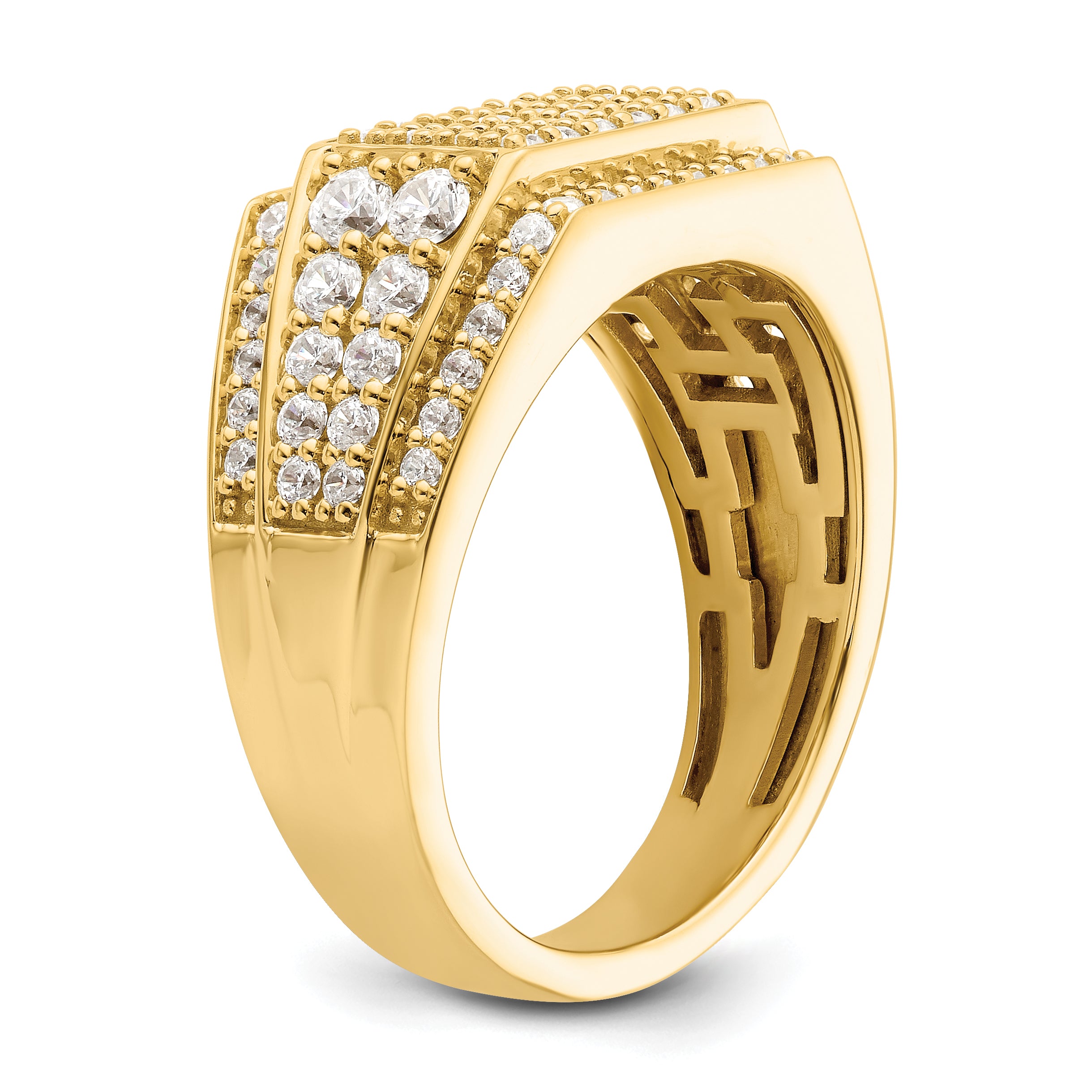 14k 1 3/8 carat Lab Grown Diamond VS/SI+ G+ Men's Ring