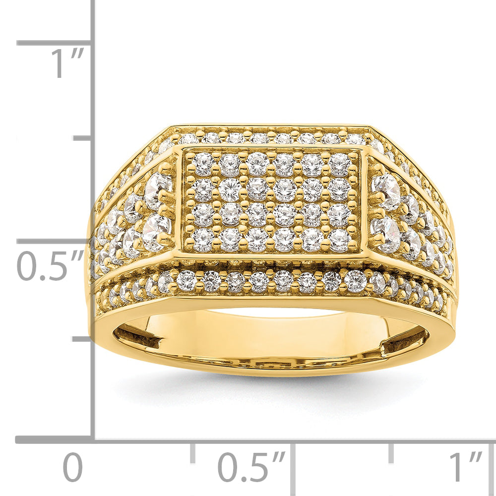 14k 1 3/8 carat Lab Grown Diamond VS/SI+ G+ Men's Ring
