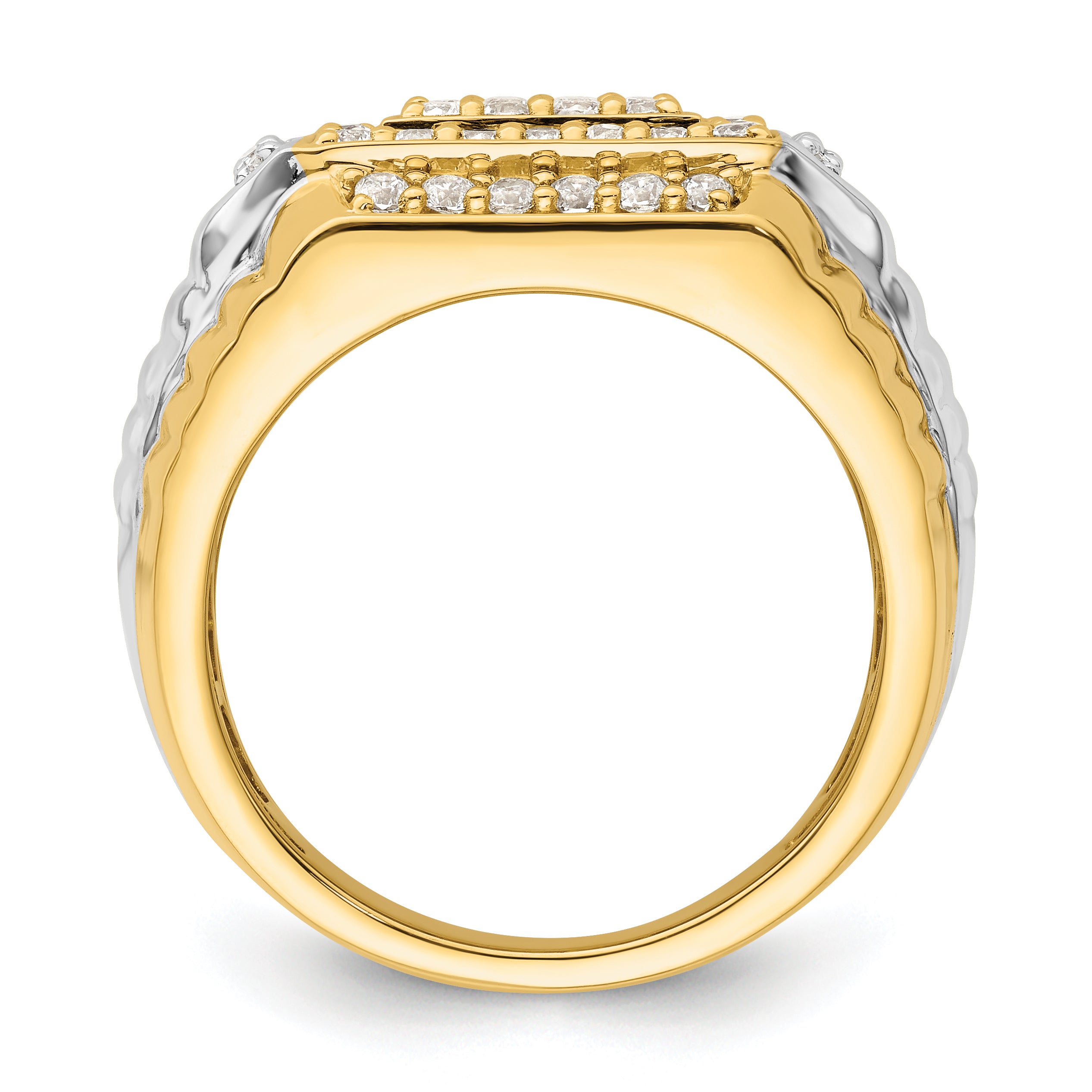 14k Two-Tone 1 carat Lab Grown Diamond VS/SI+ G+ Men's Ring Secondary image